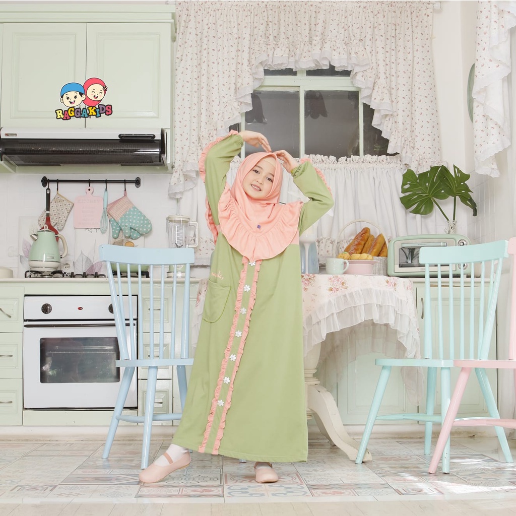 Family Set Sarimbit PAKAIAN GAMIS ANAK PEREMPUAN REMAJA COUPLE TERBARU MUSLIM CASUAL SYAR'I NYAMAN RAGGAKIDS RG 54