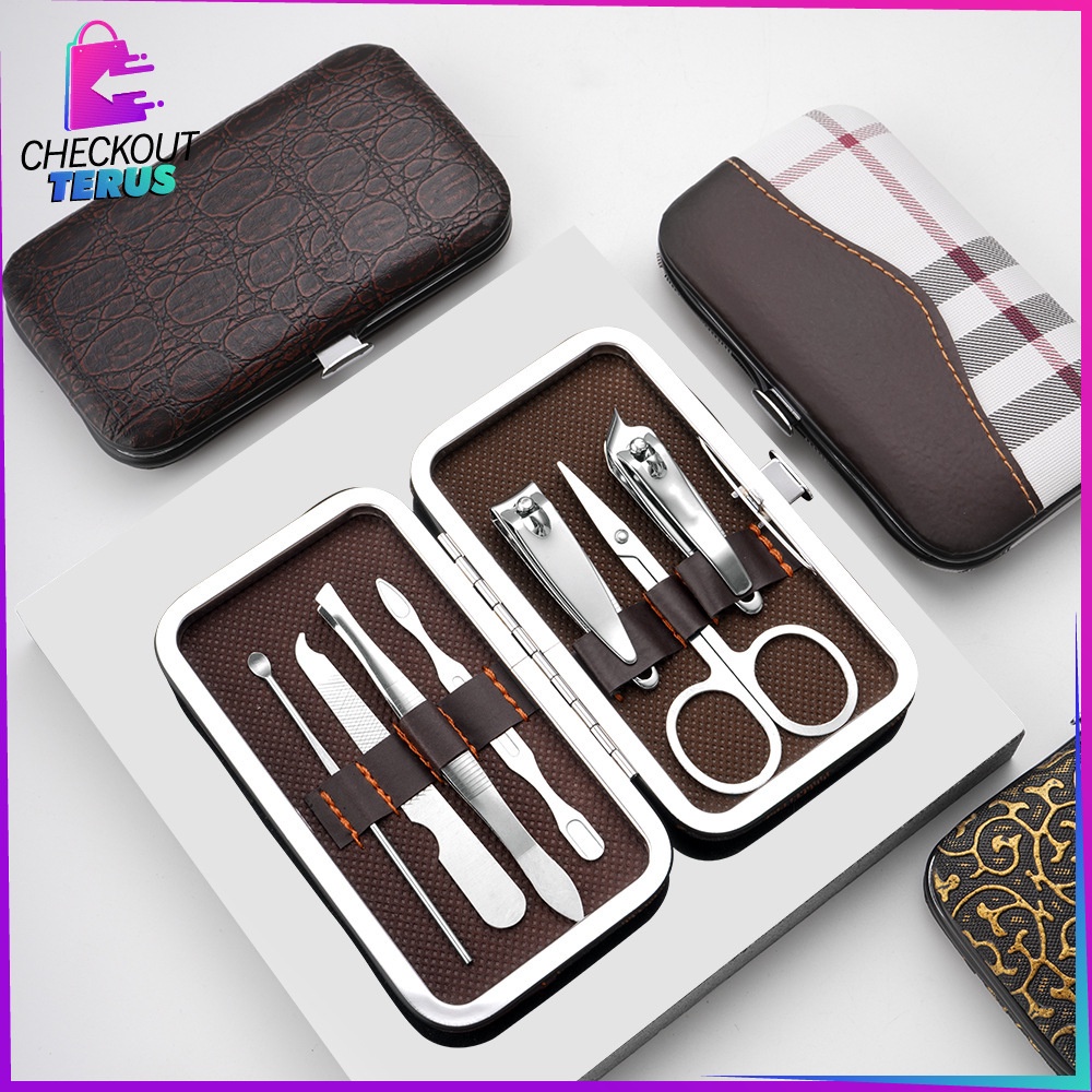 CT K63 Manicure Pedicure Set 7 in 1 Bahan Stainless Stell Dengan Dompet Perawatan Kuku Set Gunting Kuku Portable Nail Art Tools Set