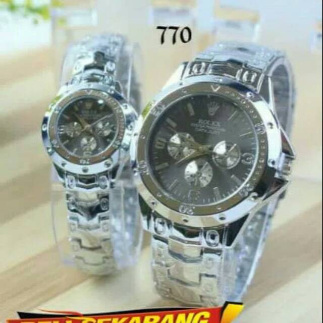 Jam tangan couple rolex jtr 770-hitam