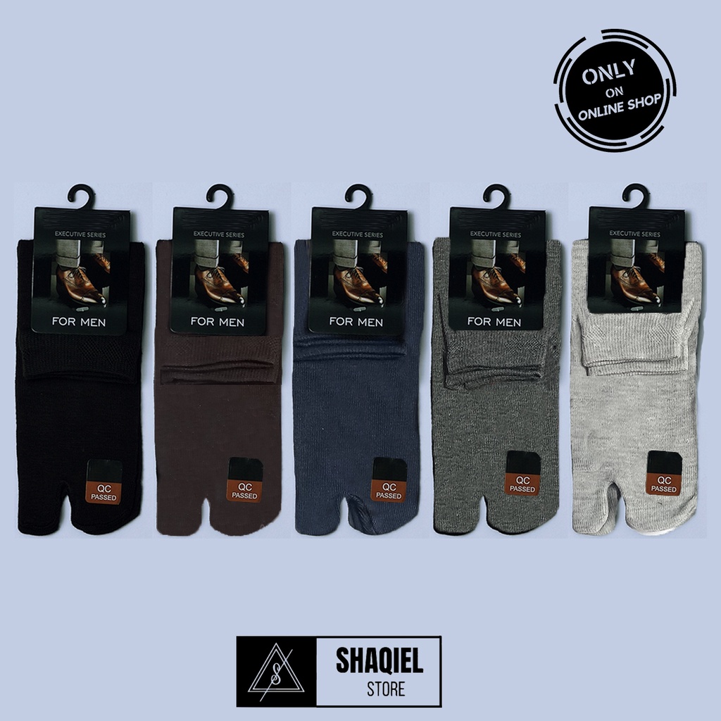 Kaos Kaki Kerja Kantor Formal Pria Jempol Panjang Motif Katun Spandek