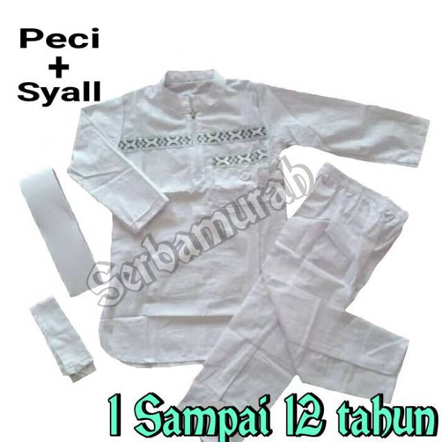 koko pakistan putih anak setelan baju koko anak {COD}