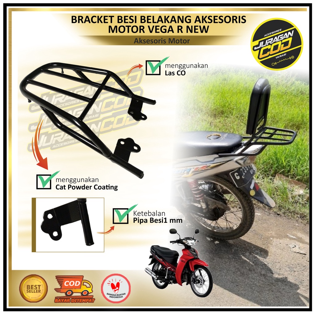 Bracket Besi Belakang Vega R New 2006-2010 / Aksesoris Box Yamaha Vega R new bisa (COD)