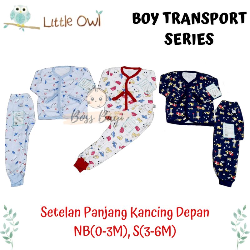 LITTLE OWL Setelan Panjang Kancing Depan Bayi Anak Newborn 3-6bulan Boy Series