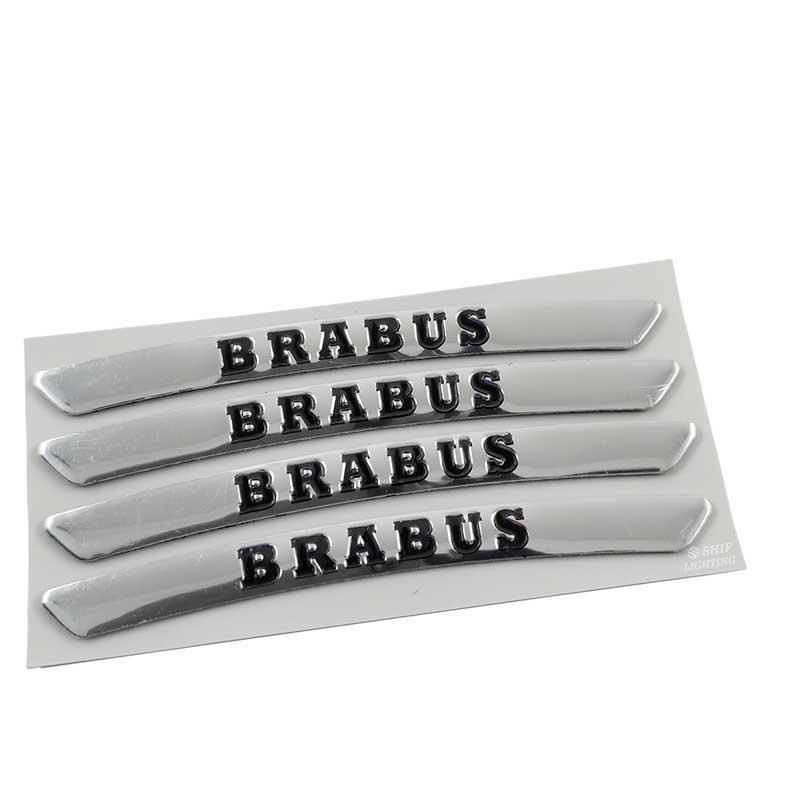 4pcs Stiker Emblem / Badge Logo Brabus Bahan Aluminum Untuk Dekorasi Ban Mobil Mercedes Brabus