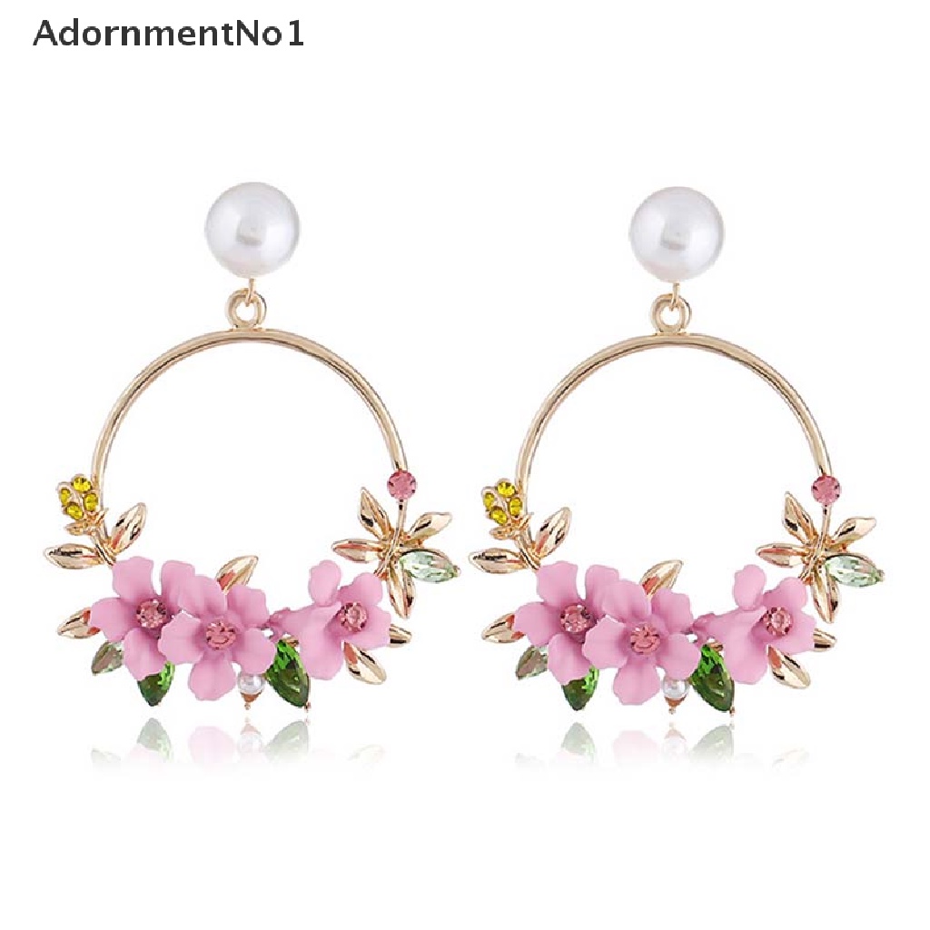 (AdornmentNo1) Anting Tusuk Gantung Desain Bunga Menarik Untuk Wanita