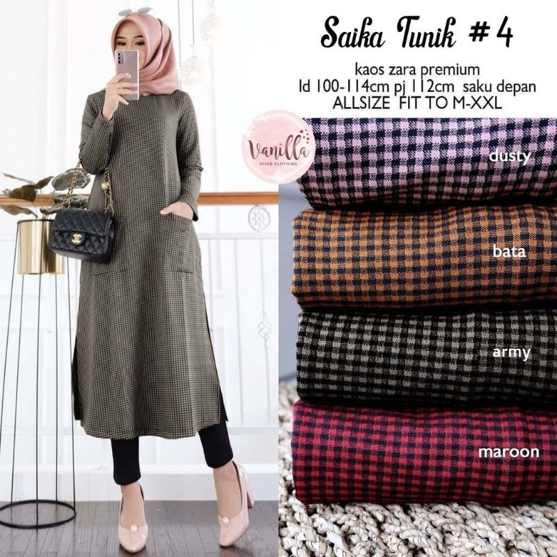 Saika Tunik 4 / Serla Tunic - Tunik Kaos Zara Premium LD100 / 191-5728