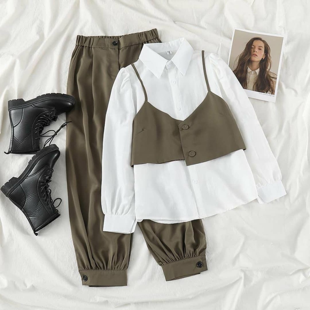 Setelan Tunik Panjang Motif Kotak Kotak Harian Bugati Import Wanita Busui Kekinian Terbaru 2022 Jumb