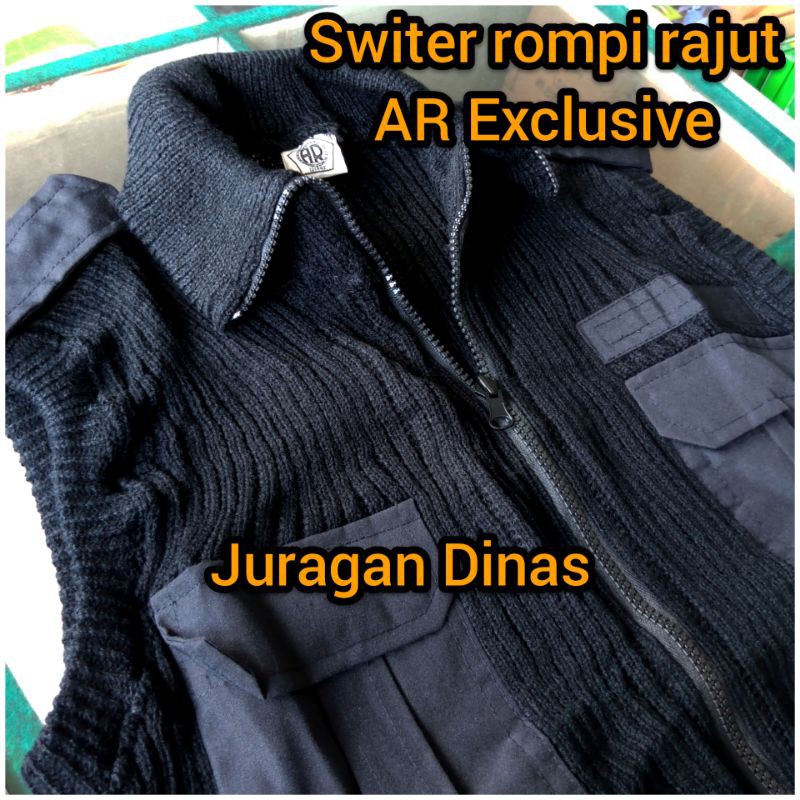 Jaket Switer Rompi Rajut Hitam AR Exclusive