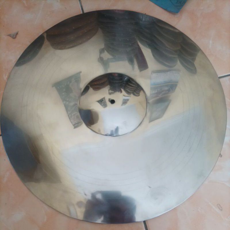 Simbal cymbal stenlis putih 18inc drum
