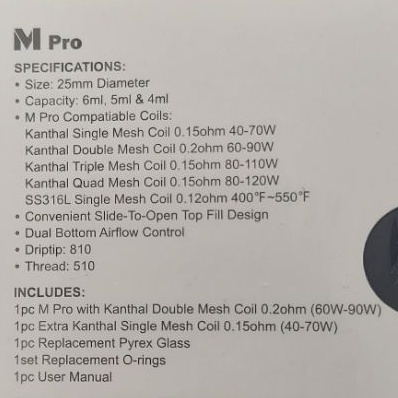 original Metal m pro mesh pro mpro tank freemax