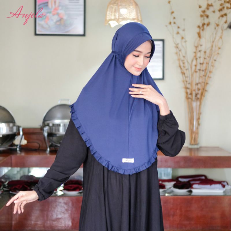 Jilbab Tali  Instan Rempel Ped Hijab Naira Bergo Ori Anjela Jersey Super Premium PedNairaBergo