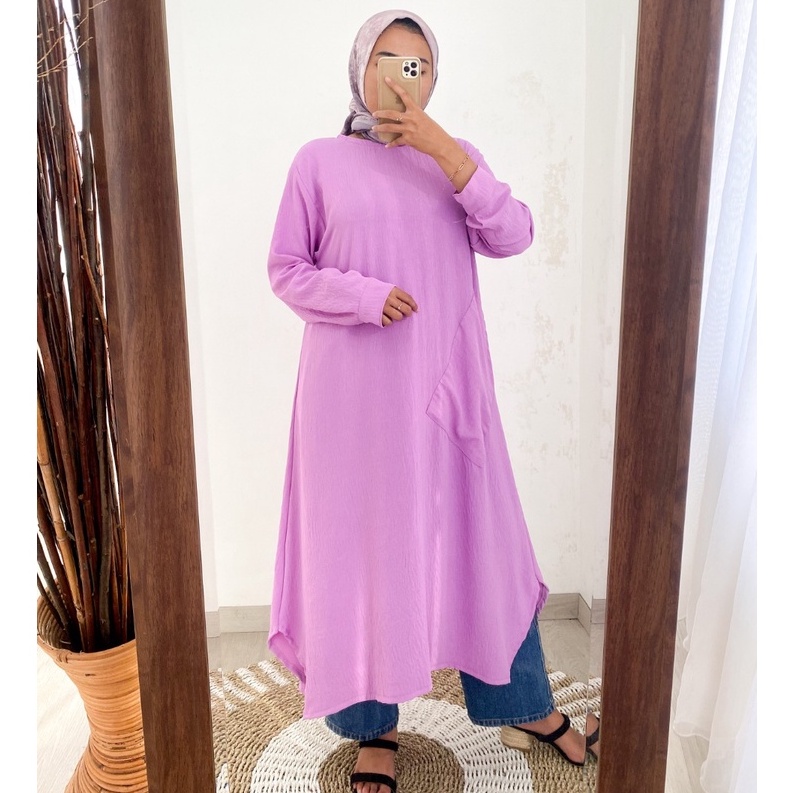 SAGITA LONGTUNIK - FLOTTILICIOUS / ATASAN MURAH / BAJU MUSLIM MURAH / TUNIK MURAH / TUNIK CRINKLE