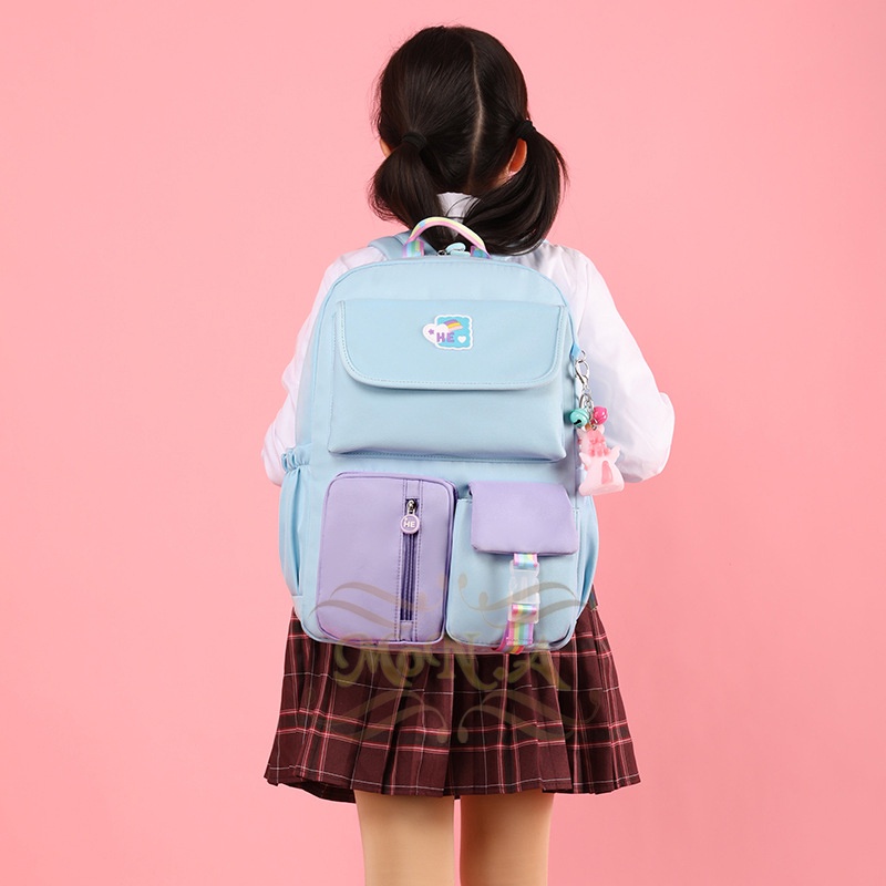 [M.TOYS] TAS SEKOLAH RANSEL ANAK SD/SMP/SMA CEWEK WARNA SOFT PASTEL CANTIK LUCU WATERPROOF (TAHAN AIR) M0180