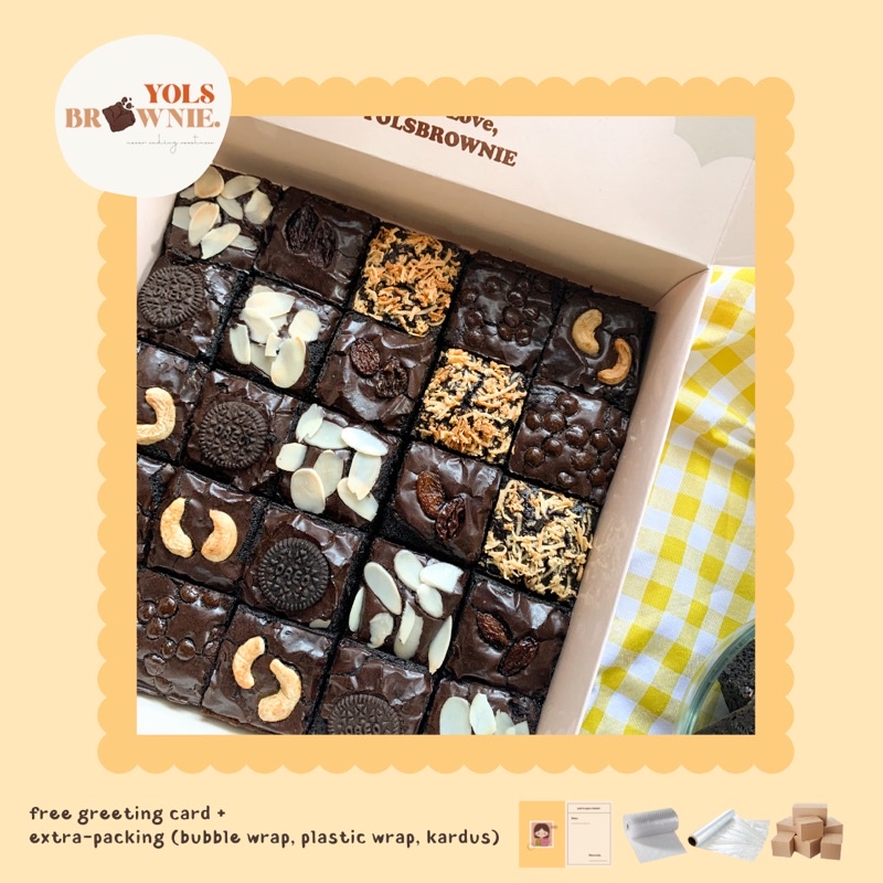 

YOLSBROWNIE Fudgy Brownies Sekat Large | Brownies Panggang Sekat Large