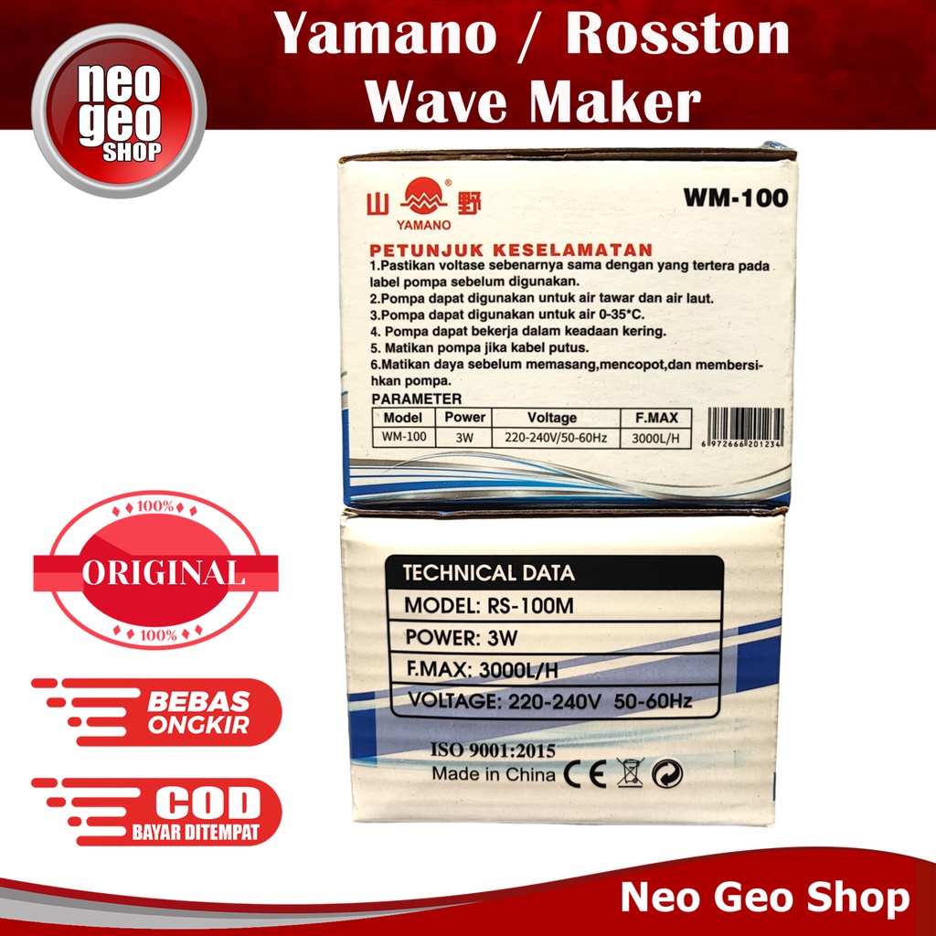 WM 100 RS 100M Yamano Rosston WM100 RS100M Wave Maker Pompa Arus Ombak Gelombang