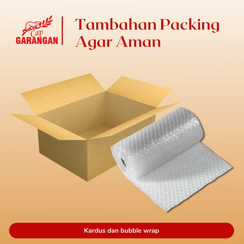 

Tambahan packing ekstra (kardus + buble wrap)