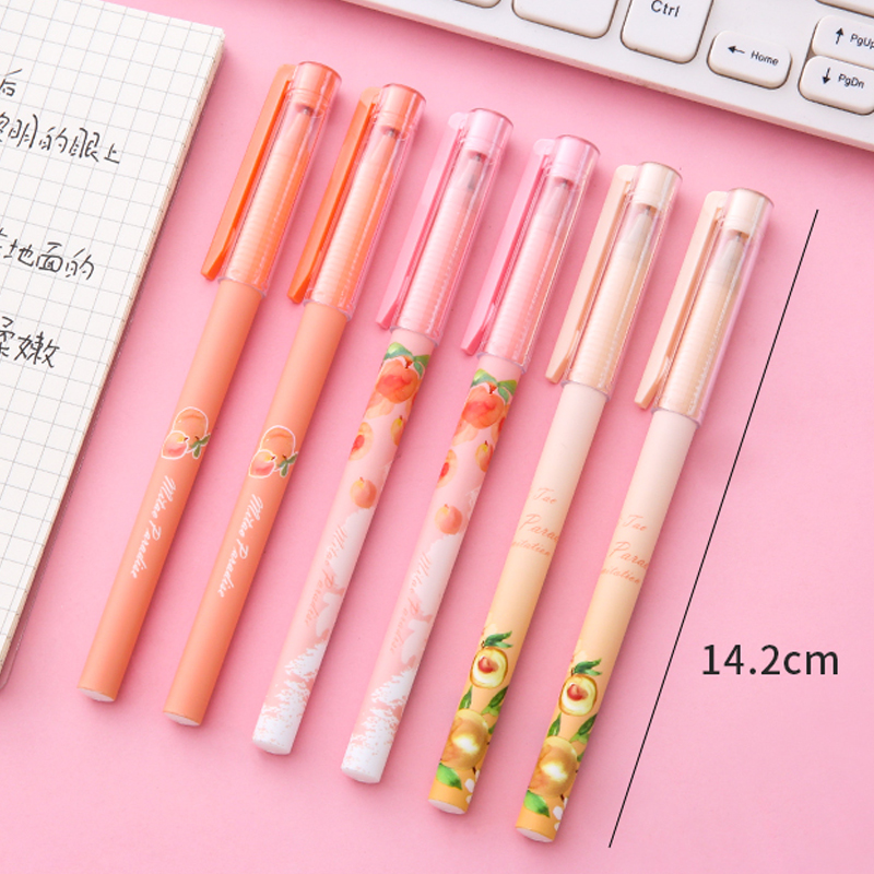 [Ready Stock] 0.5mm Black Ink Quick-Drying Gel Pen Cute Girl Pink Signature Pen