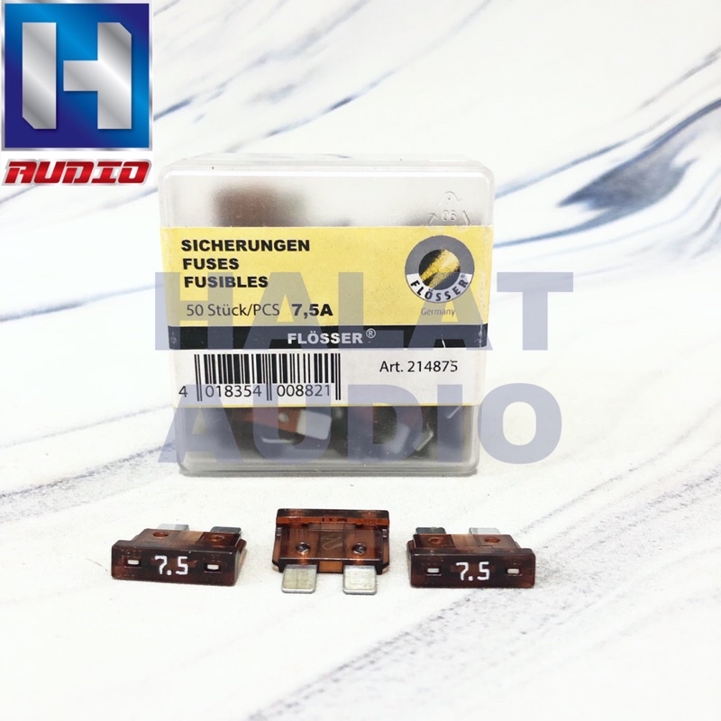 Sekring / Skring / Fuse Cucuk Tancap Besar Flosser Germany 7.5A 7.5 Ampere