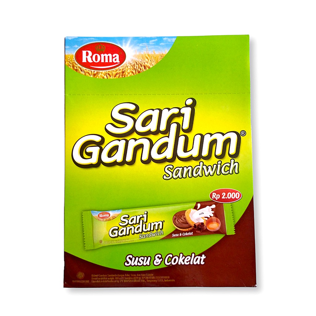 

Sari Gandum Sandwich Susu & Cokelat - Isi 12 bungkus