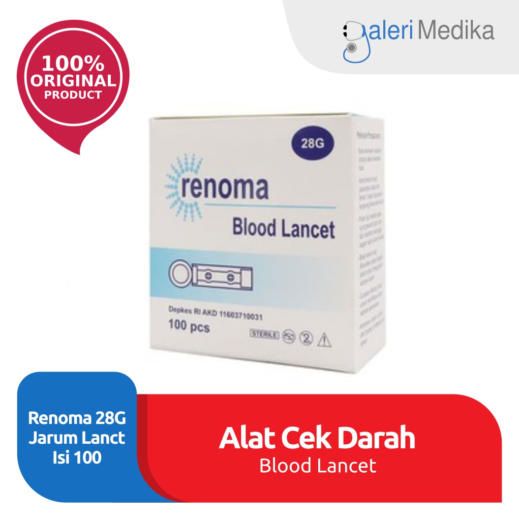 Jarum (Lancet) Renoma 28G - Isi 100