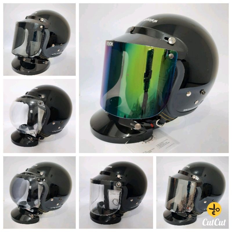 Harga Helm Bogo Kaca Datar Di Shopee - HELM BOGO CLASSIC DEWASA WARNA