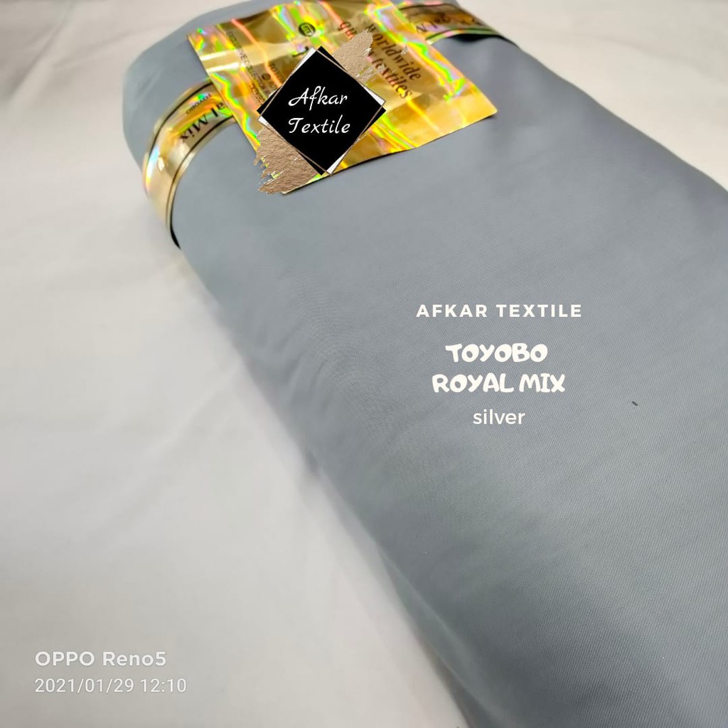 [TERMURAH] KAIN KATUN TOYOBO ROYAL MIX / Royalmix Premium Import / 100% Original Toyobo / Tidak KW-5 Silver