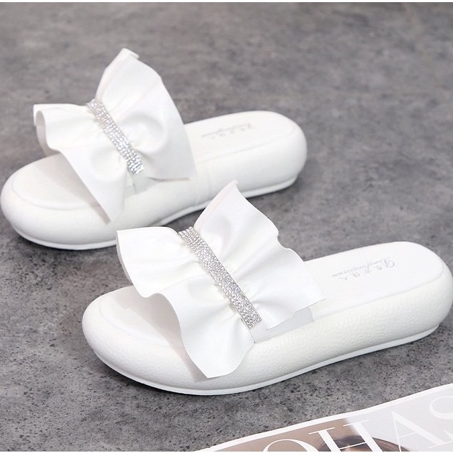 FD Sendal Fashion Korea Kekinian Wanita Cantik Sandal Slip On Cewek Import Terbaru DI-048