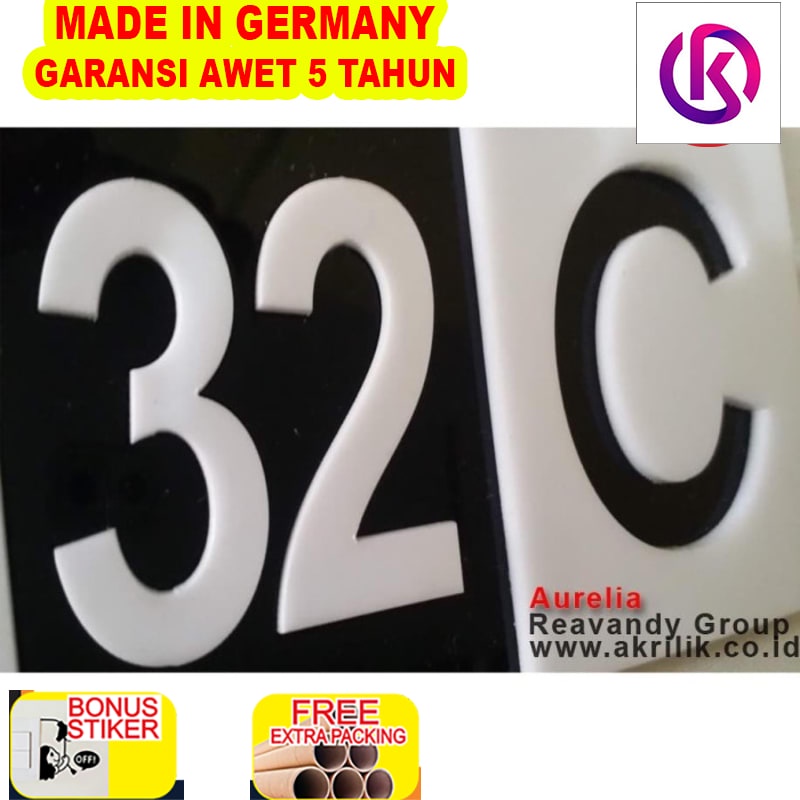 

Murah akrilik nomor Rumah kost kamar kontrakan acrylic 2 lapis - 12 x 6 cm