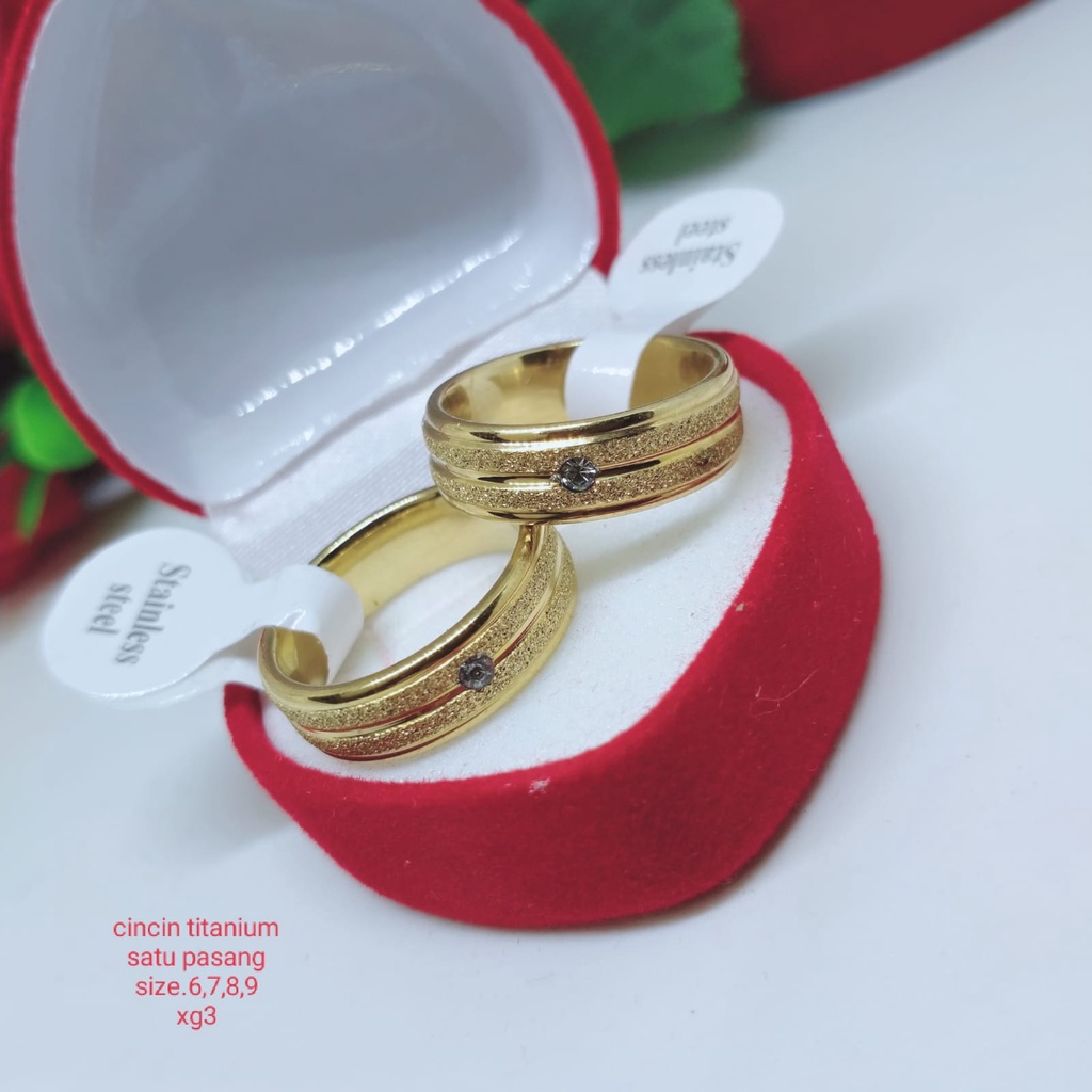 cincin couple titanium perhiasan harga yg tertera satu pcs