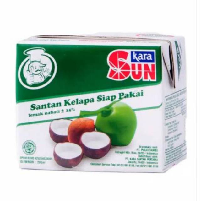 Kara / Sun Kara Santan Kelapa Siap Pakai Kemasan Kotak 200 Ml