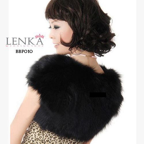 [SIAP KIRIM] BOLERO PENGANTIN PESTA HITAM MODERN OUTER FUR WANITA BBP010