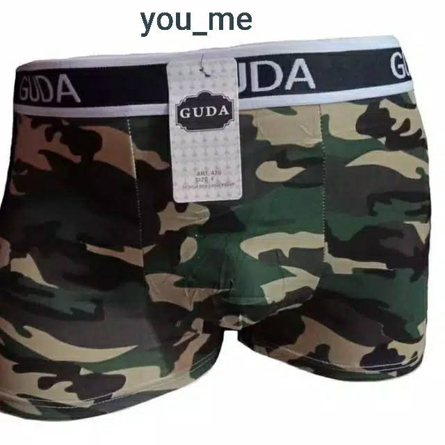 Celana dalam boxer pria motif GUDA army