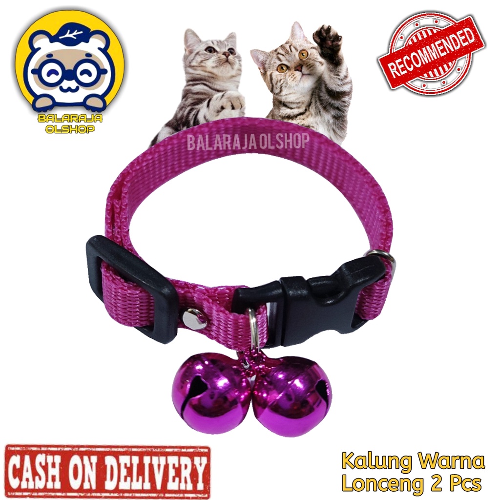 Kalung Kucing LONCENG 2 Kalung Kelinci Musang Anjing Lonceng Warna Polos