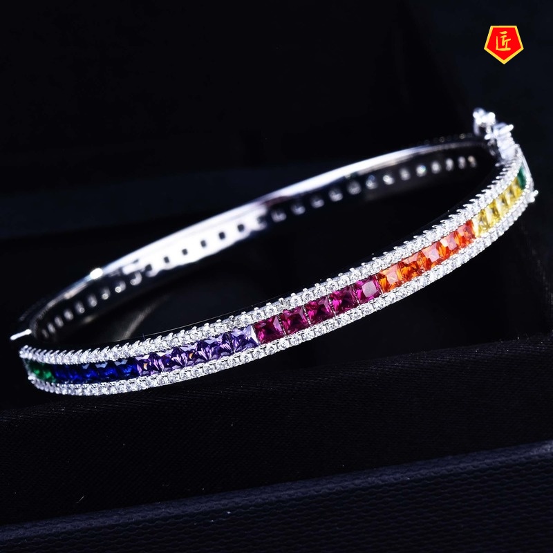 [Ready Stock]Light Luxury Colored Gems Bracelet Colorful Tourmaline Buckle