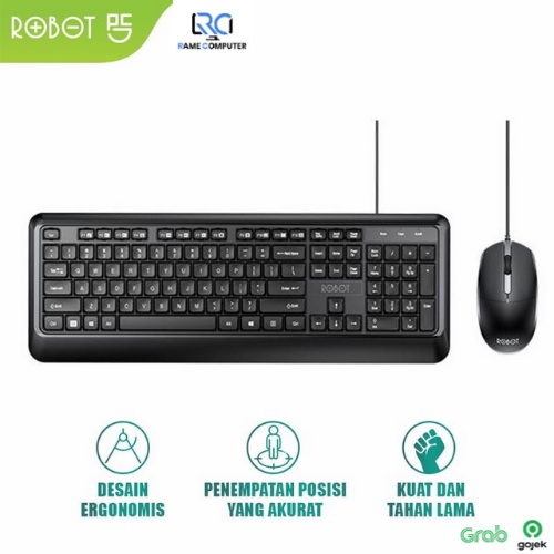 Robot KM2600 Keyboard dan Mouse Kabel Komputer / Laptop Combo