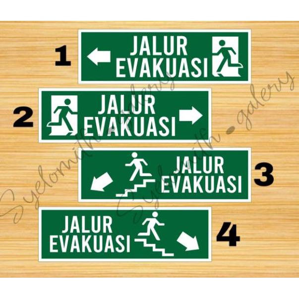 

TELAH HADIR STIKER JALUR EVAKUASI WATERPROOF/ STIKER EMERGENCY EXIT ❂ 883