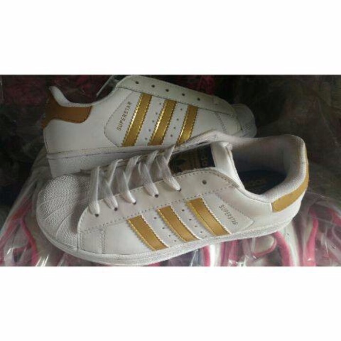 EXCLUSIVE sepatu adidas superstar putih gold grade ori BEST SELLER