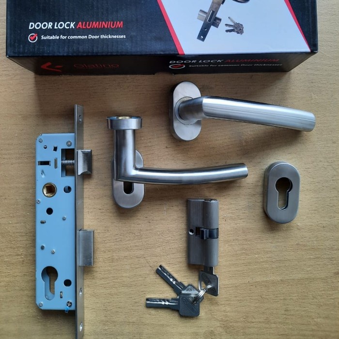 Kunci Pintu - Kunci Pintu Almunium Glatino 201 Ss / Lever Set / Handle Almunium Ss