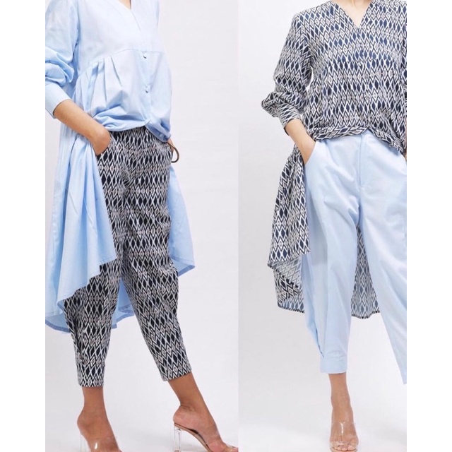 Tunik print dress (set dengan celana putih dibawah)