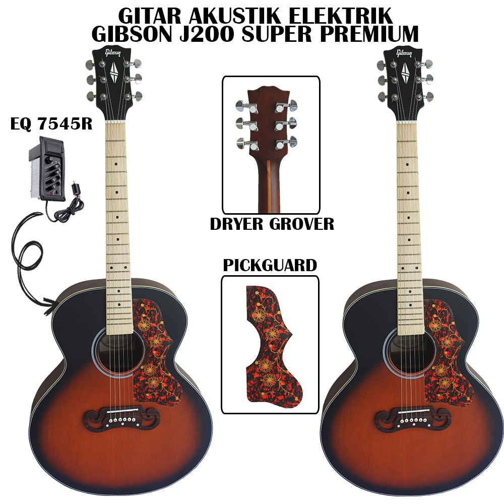 Gitar Gibson Akustik Elektrik Eq 7545R Terbaru