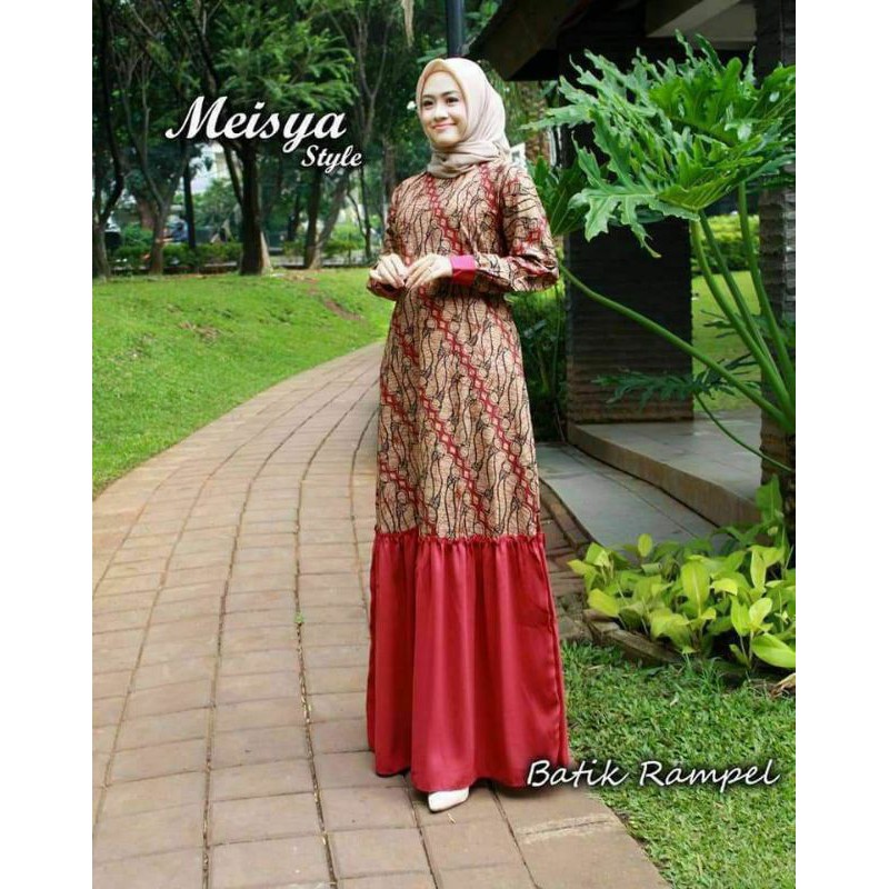 COD Aldine Baju Gamis Brukat Tile Remaja Dewasa Seragam Pesta Wanita Muslim - Size M L XL XXL Jumbo (SABRINA)-meysa