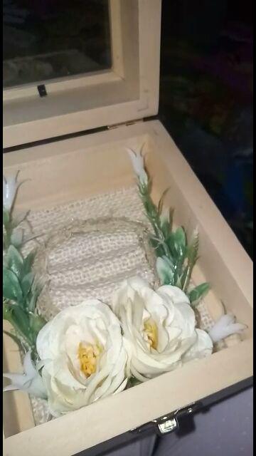Kotak Cincin Kayu + Bunga Untuk Seserahan/ Kcb