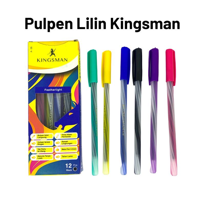 

12 pcs pulpen lilin ulir kingsman