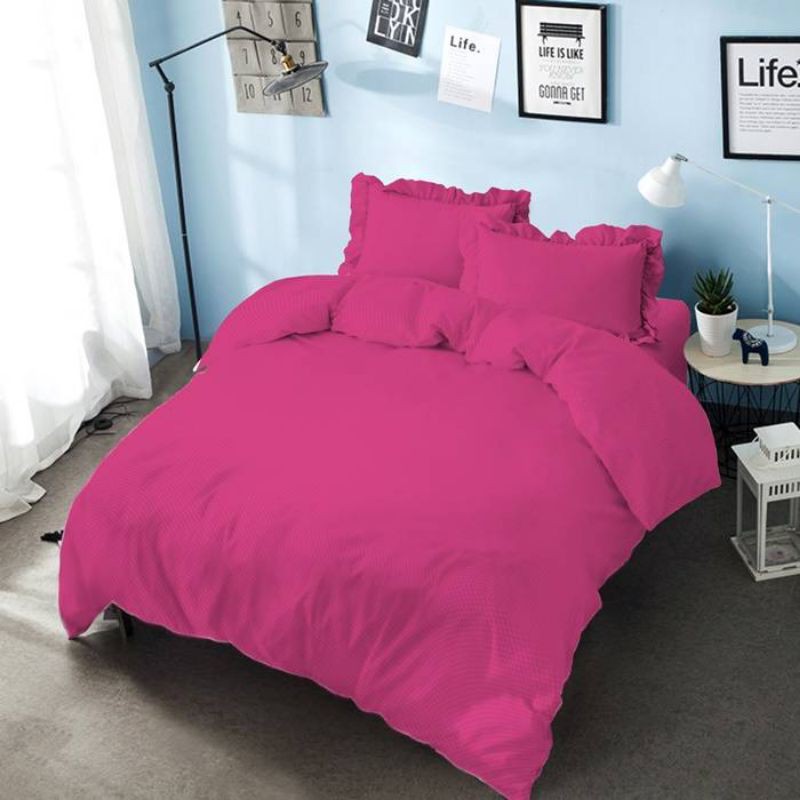 Bedcover Set Kintakun 180 x 200 Embos Pink Magenta