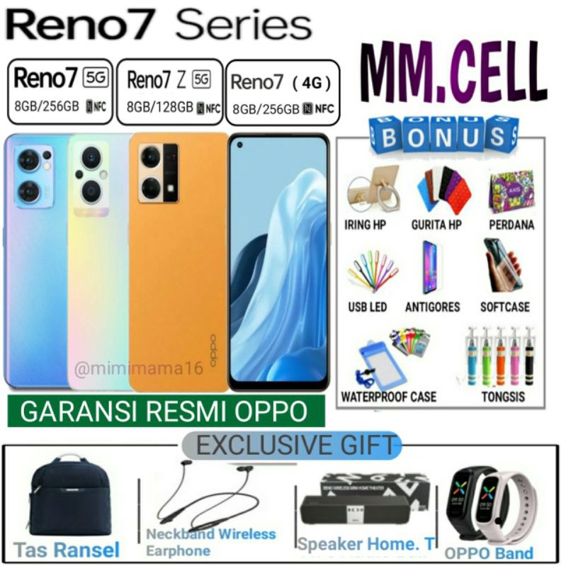 OPPO RENO 7 5G 8/256 | OPPO RENO 7Z 5G 8/128 | OPPO RENO 7 4G 8/256 GARANSI RESMI OPPO INDONESIA