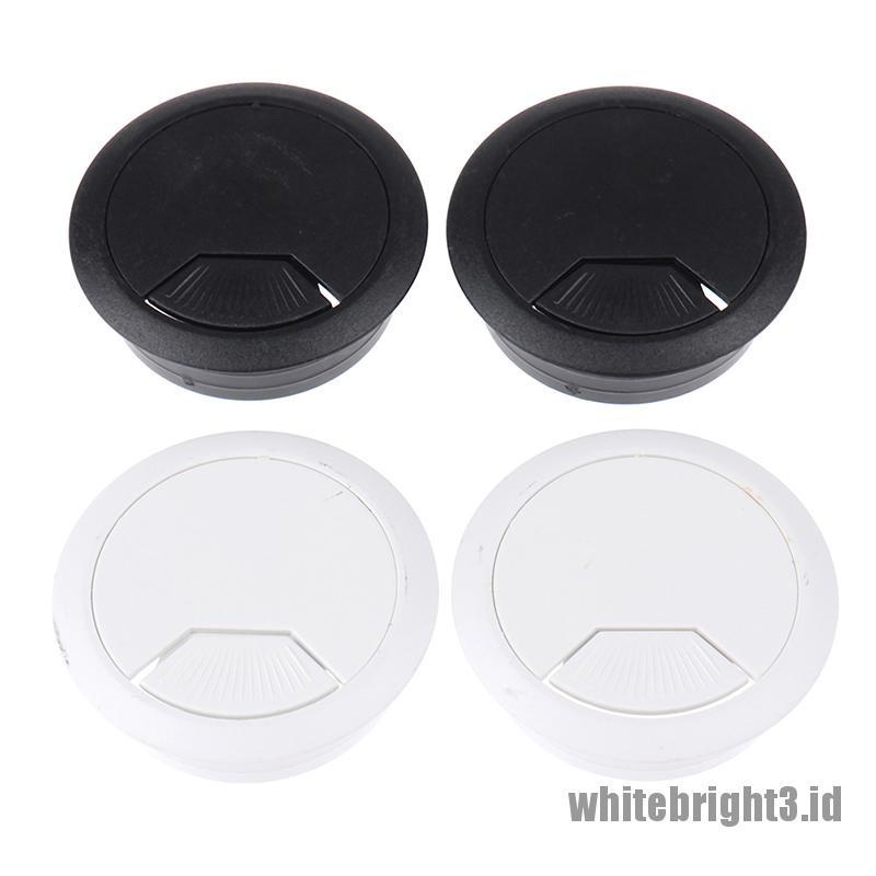 ❤White3 Warna Putih❤ Cover Lubang Meja Komputer Diameter 50mm