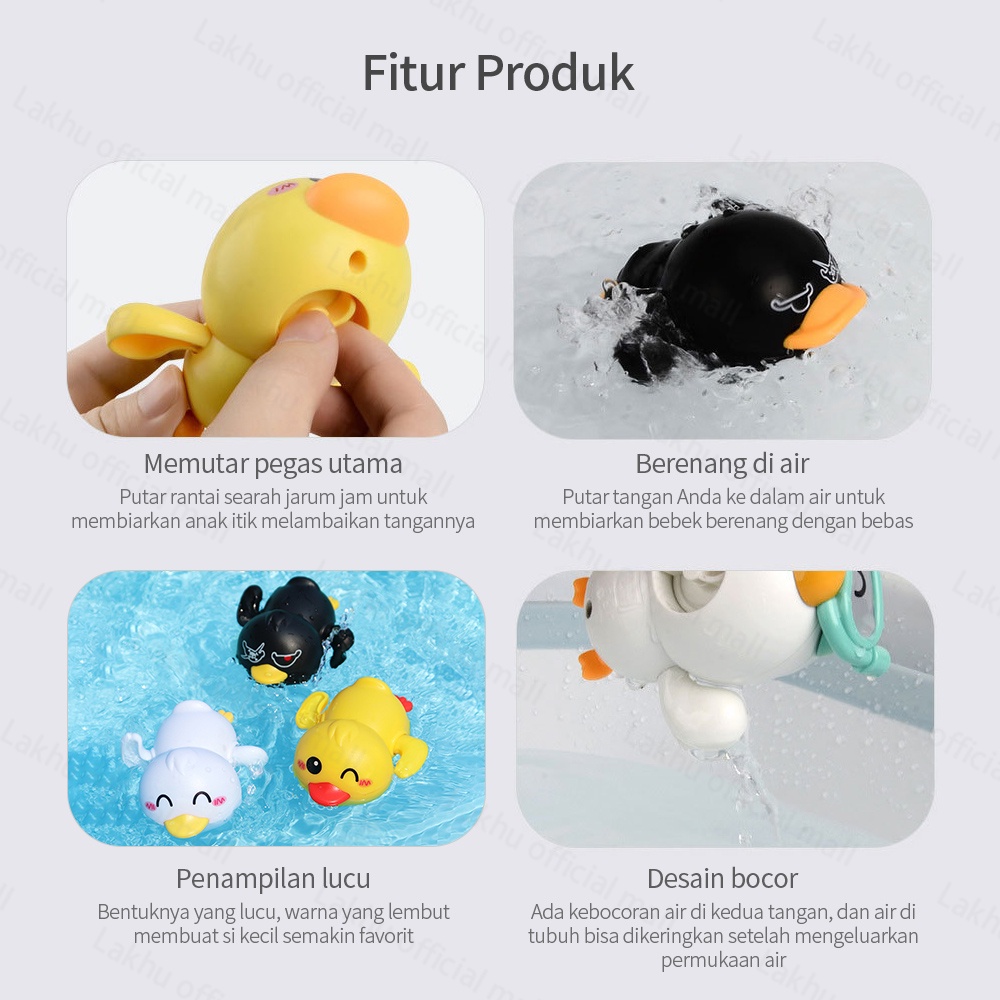 JCHO mainan bak mandi anak bayi/baby bath toys cute tanpa baterai