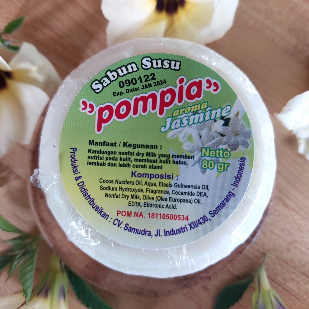 Pompia Sabun Sere Susu aroma Jasmine Bunga Melati Bulat 80 gr Spa Soap