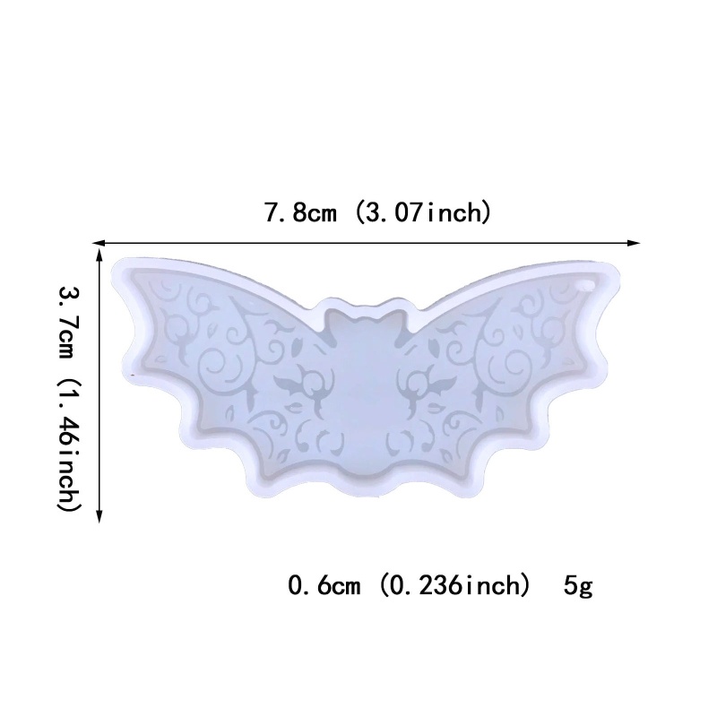Cetakan Resin Epoksi Bentuk Kelelawar Bahan Silikon Untuk Liontin Gantungan Kunci Halloween