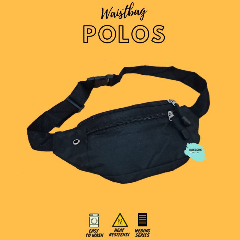 Waitsbag Pria Polos Hitam Terlaris